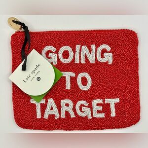 NWT Kate Spade x Target “GOING TO TARGET” Red and White Beaded Clutch